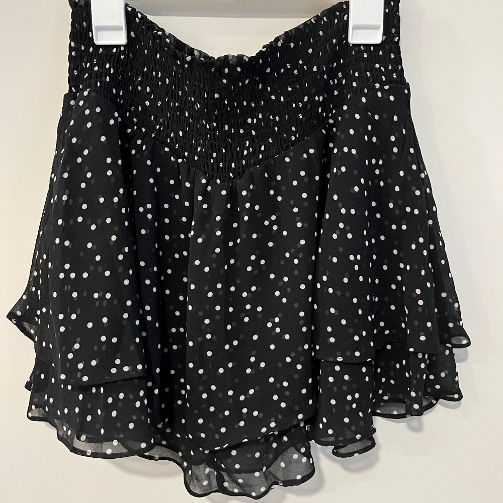 Black and white polka dot Urban Outfitters mini skort